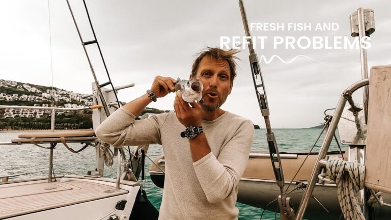 fresh-caught-fish-and-refit-problems-family-living-at-sea-sailing-mediterranean-sea-se-2-ep-51