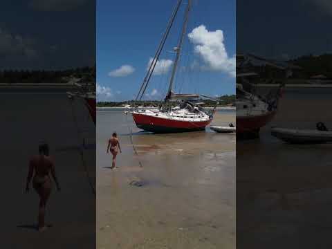 Beaching our boat! 😱⛵️#shorts