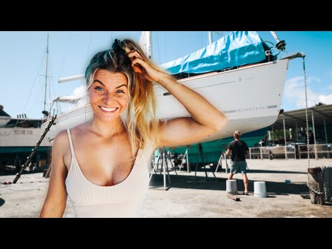 PAINTING my 50ft SAILBOAT! w/ some experience (this time NOT ALONE lol) | EE 107