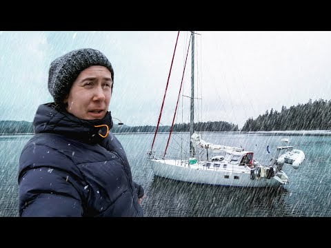 Surviving a Snow Storm at Anchor. (Sailing Alaska)