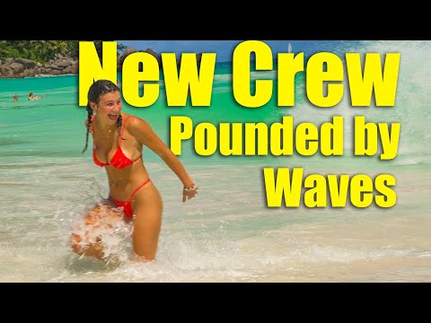 Body Surfing in Bikinis with New Crew!