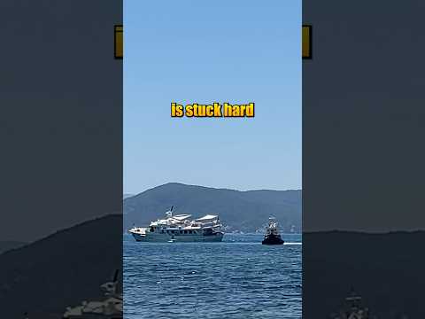 Super yacht stuck hard aground on a reef in Greece! #superyacht #yacht #boatfail