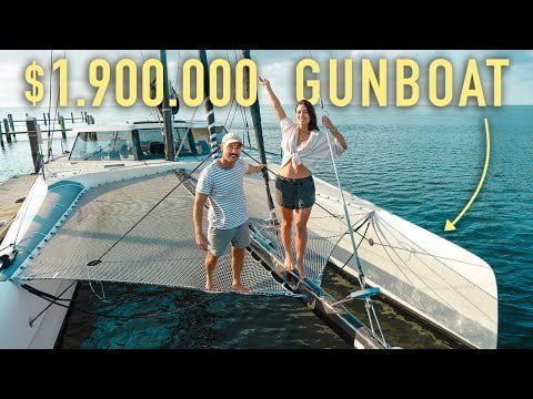 We lived onboard a $1.9 Million GUNBOAT (full tour + Trimaran update!)