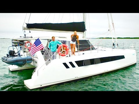 Day in the Life LIVING ON our Sailing Catamaran on Anchor in New England