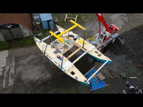 Launching My Unfinished Project Catamaran | Wildling Sailing