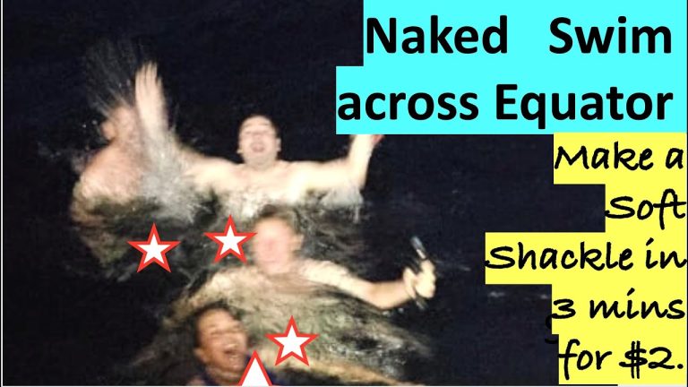 S3#32. Naked Swim Across Equator on 8000nm Atlantic crossing!!! Make Soft Shackle for $2 in 3 mins