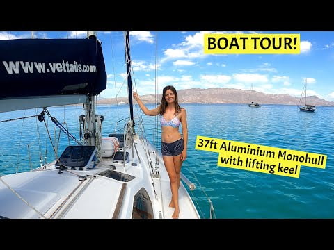 Boat Tour: 37ft Aluminium Monohull (French design with a lifting keel): Chuffed Adventures S5Ep31