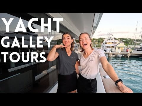 Sneaking onto Super Yachts! (to see their Galleys) At the Antigua Yacht Show