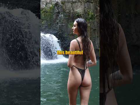 Fonda beautiful waterfall in Thailand. Bikini photo shoot! #thailand #sailing #music