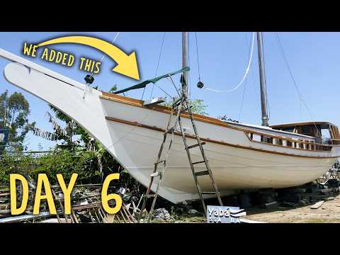 Wooden boat refit: We have engine cooling and added some shade to the deck — Sailing Yabá 174