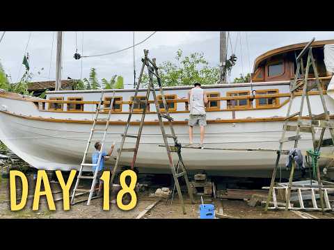 Fastening CHAINPLATES to our WOODEN sailboat (restoration project) — Sailing Yabá 186