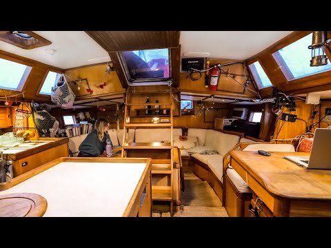 INTERIOR TOUR of our WINTER (Alaska) Live-aboard Boat!