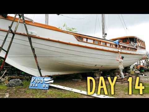 Wooden boat restoration project: Lithium batteries & Anti-fouling — Sailing Yabá 182