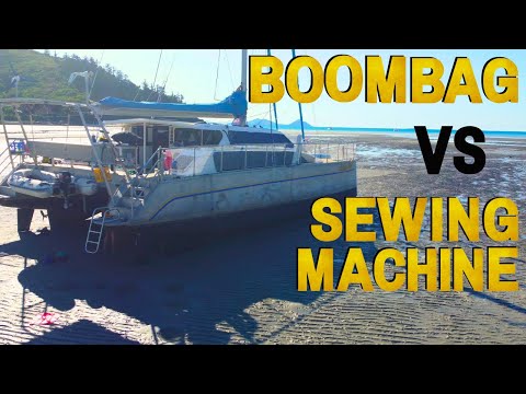 Boom bag VS Sewing Machine | Sail Bag repair on our alloy cat | Sailing with the James's (Ep. 75)