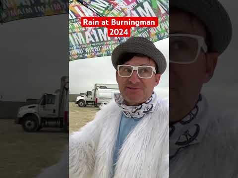 Rain at Burningman 2024 just before the festival opens to the public #burningman #rain