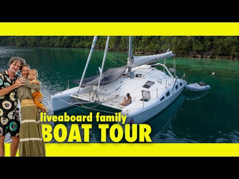 Our BUDGET performance Catamaran in detail. Boat Tour PART 1. (ep 268)