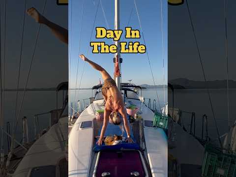 DAY IN THE LIFE OF A LIVEABOARD YOUTUBER/MUM! #shorts #sailing #sailinglife