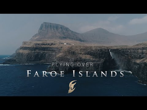Flying over Faroe Islands. Relaxation Film.
