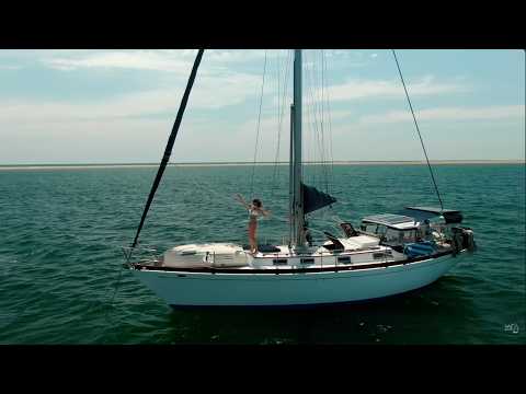 Hula Hooping on a Boat in Topolobampo, Mexico 4k Drone footage | Sailing Avocet