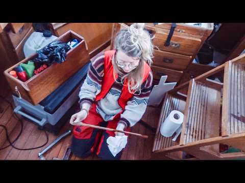 PREPARING OUR BOAT TO FACE GREENLAND'S ICEBERGS