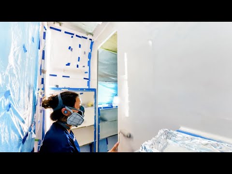 Painting the Accent Walls On Our Home Built Catamaran (MJ Sailing - Episode 380)